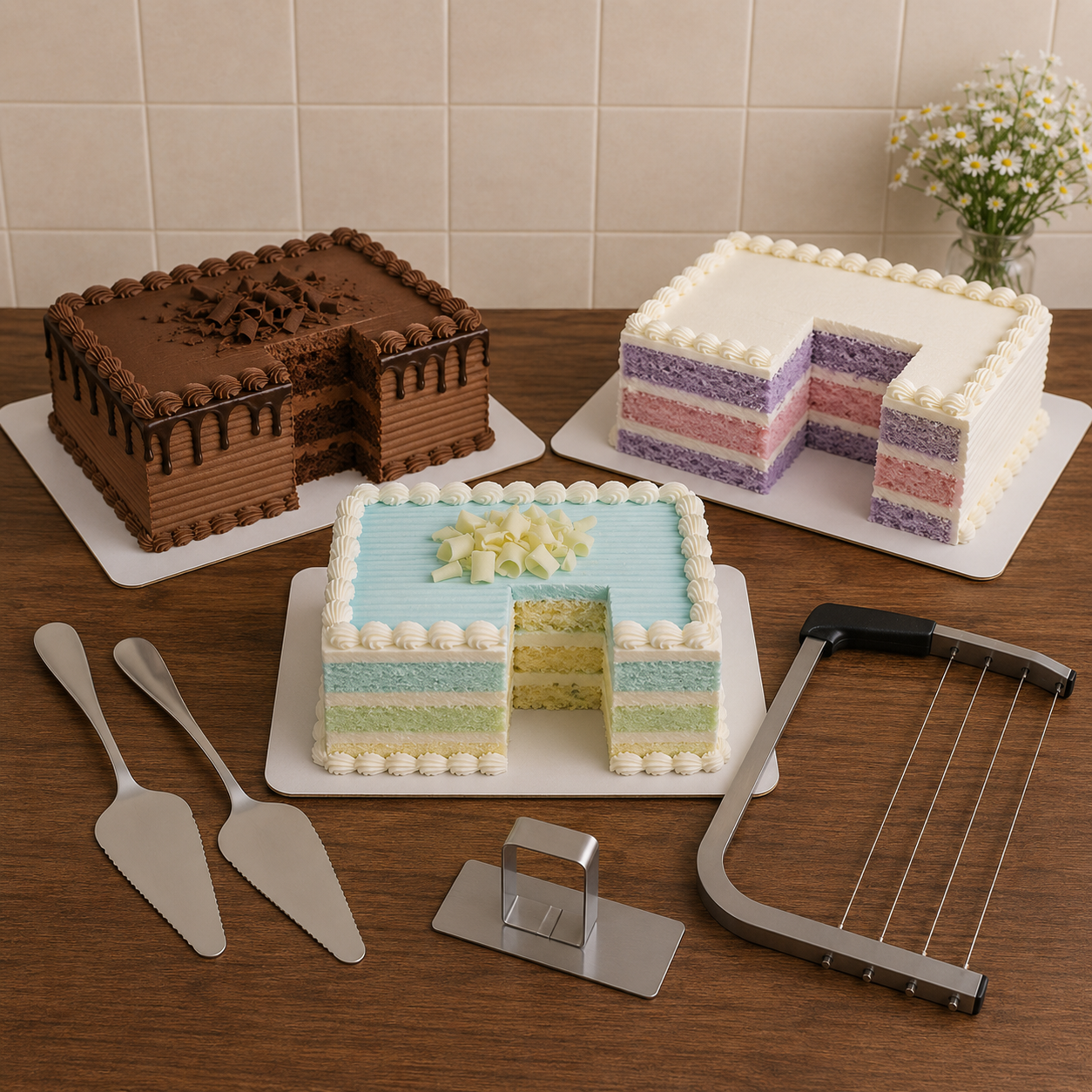 Tarta rectangular elaborada con el método Repostería Rentable 5