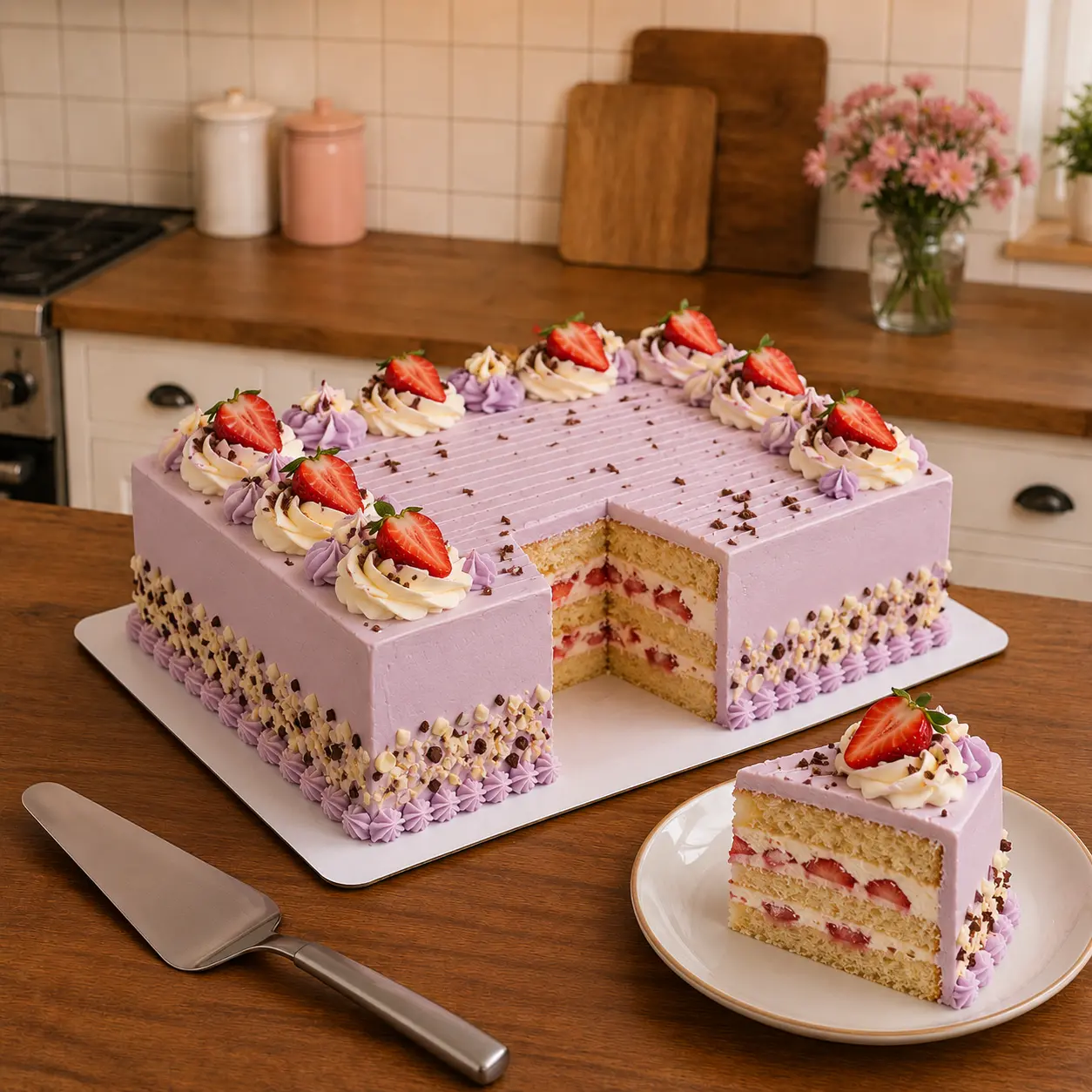 Tarta rectangular elaborada con el método Repostería Rentable 7