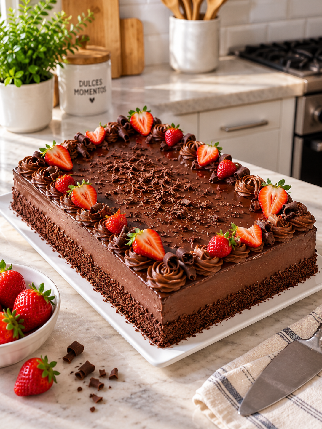 Tarta rectangular elaborada con el método Repostería Rentable 10