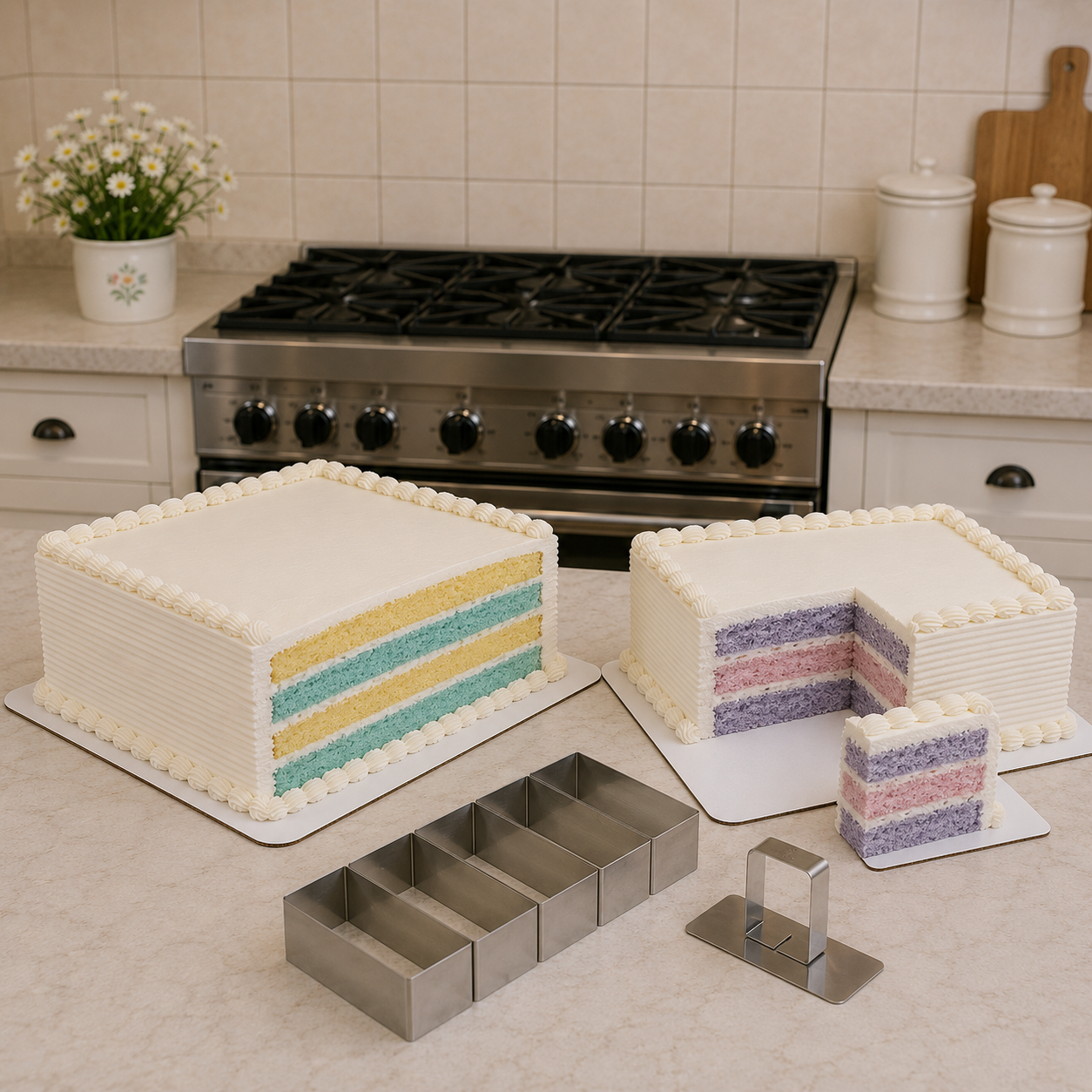 Tarta rectangular elaborada con el método Repostería Rentable 6