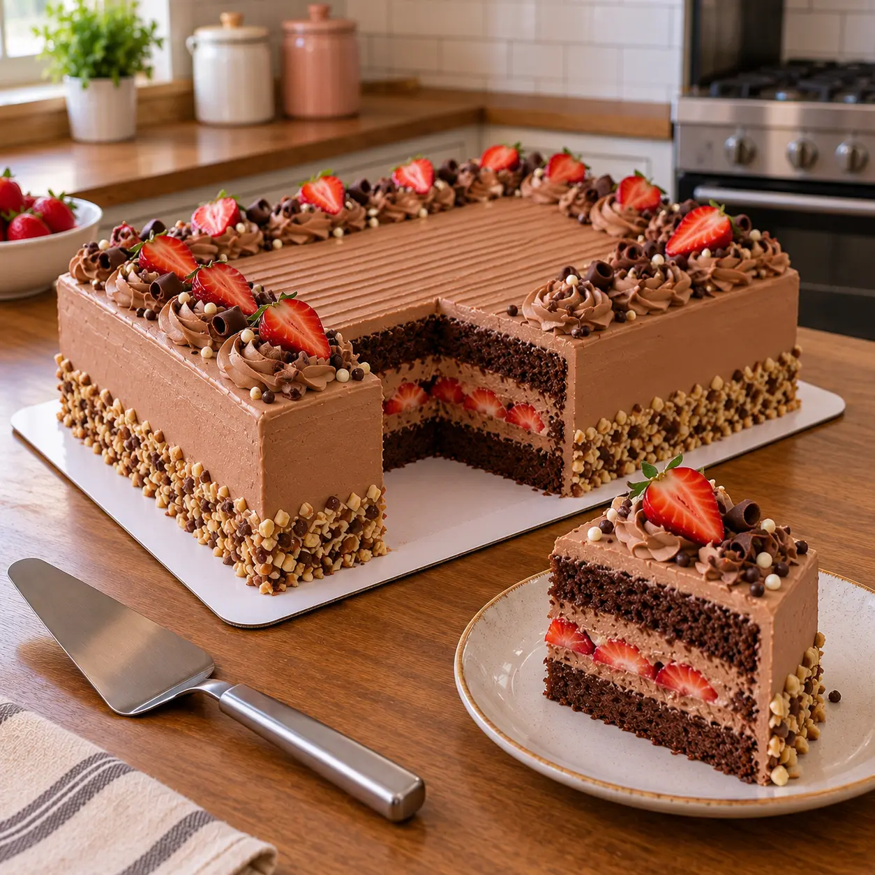 Tarta rectangular elaborada con el método Repostería Rentable 9